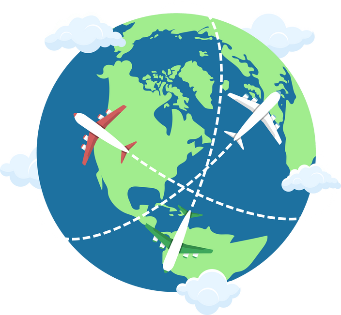 Plane Flying Around the World