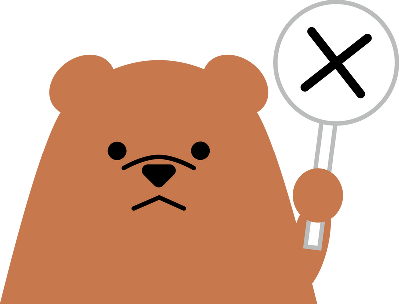 Bear holding a cross tag.