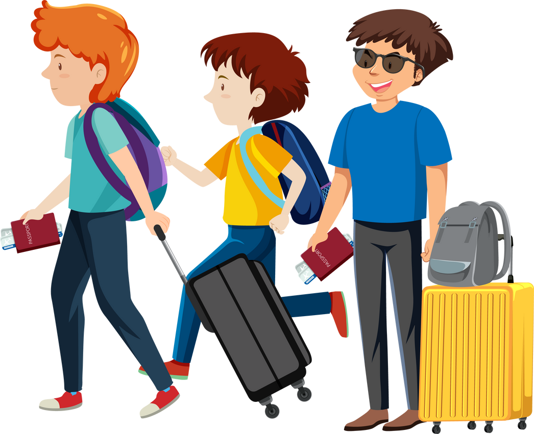 Group of Tourists Ready to Travel